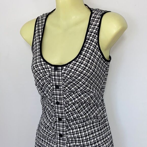 Parker Dress"Yael"Black White Seersucker Flirty Ruffle Mini Dress Nwot S… - Picture 6 of 9